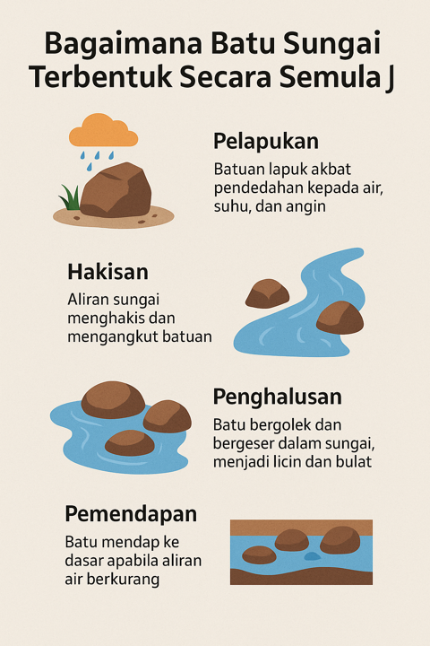 Bagaimana batu sungai terbentuk